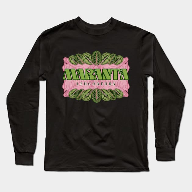 Trippy Maranta Prayer Plant Long Sleeve T-Shirt by Typeset Studio